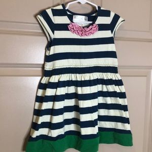 Matilda Jane size 2 striped dress with pink Frill
